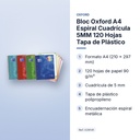 BLOC OXFORD A4 ESPIRAL CUADRÍCULA 5MM 120 HOJAS TAPA DE PLÁSTICO  - características principales
