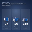 BLOC OXFORD A4+ ESPIRAL CUADRÍCULA 5 MM AZUL (EUROPEANBOOK 1)  - formato de venta: paquete de 5, caja de 25, palé de 600