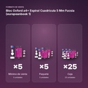BLOC OXFORD A4+ ESPIRAL CUADRÍCULA 5 MM FUCSIA (EUROPEANBOOK 1)  - formato de venta: paquete de 5, caja de 25, palé de 600