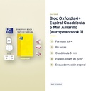 BLOC OXFORD A4+ ESPIRAL CUADRÍCULA 5 MM AMARILLO (EUROPEANBOOK 1)  - características principales