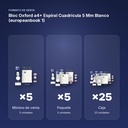 BLOC OXFORD A4+ ESPIRAL CUADRÍCULA 5 MM BLANCO (EUROPEANBOOK 1)  - formato de venta: paquete de 5, caja de 25, palé de 600