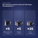 BLOC OXFORD A4+ ESPIRAL CUADRÍCULA 5 MM NEGRO (EUROPEANBOOK 1)  - formato de venta: paquete de 5, caja de 25, palé de 600