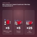 BLOC OXFORD A4+ ESPIRAL CUADRÍCULA 5 MM ROJO (EUROPEANBOOK 1)  - formato de venta: paquete de 5, caja de 25, palé de 600
