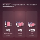 BLOC OXFORD A4+ ESPIRAL CUADRÍCULA 5 MM ROSA CHICLE (EUROPEANBOOK 1)  - formato de venta: paquete de 5, caja de 25, palé de 600