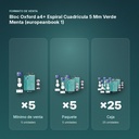 BLOC OXFORD A4+ ESPIRAL CUADRÍCULA 5 MM VERDE MENTA (EUROPEANBOOK 1)  - formato de venta: paquete de 5, caja de 25, palé de 600