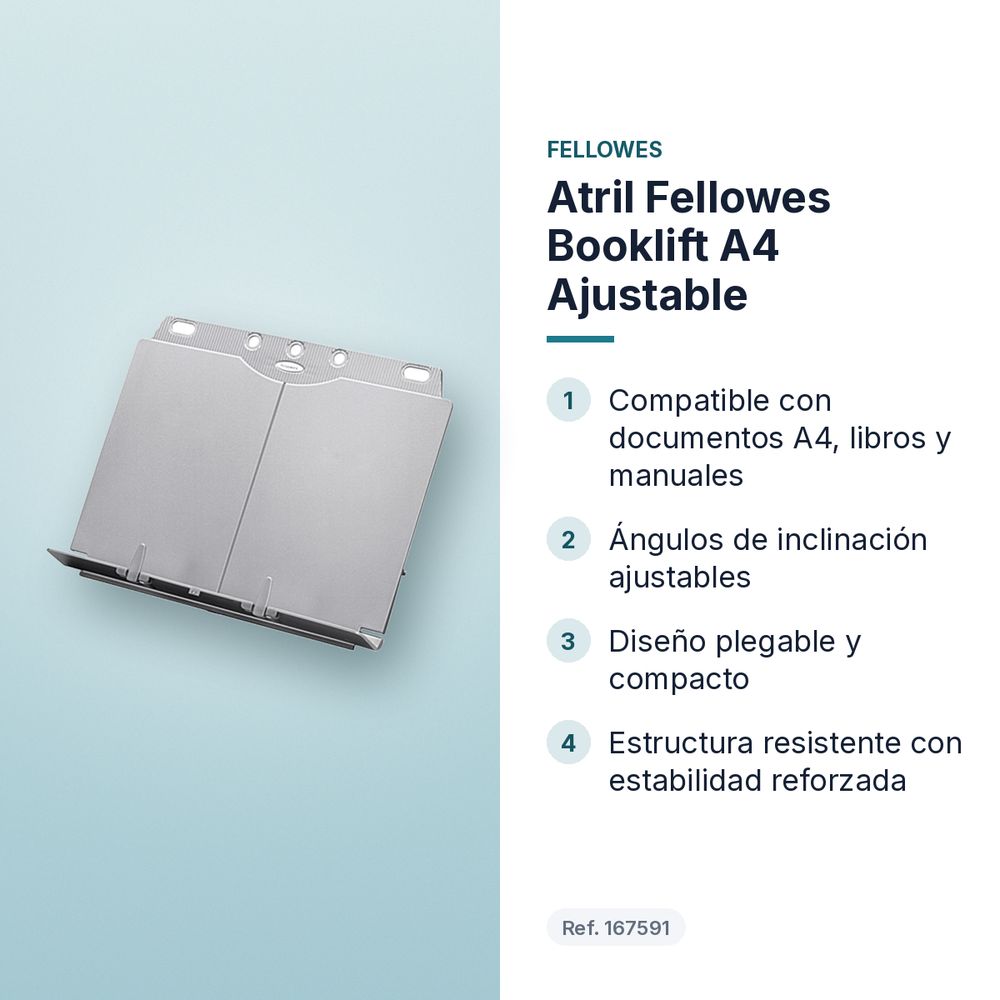 ATRIL FELLOWES BOOKLIFT A4 AJUSTABLE - características principales
