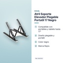 ATRIL SOPORTE ELEVADOR PLEGABLE PORTATIL 17 NEGRO - características principales