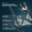 ATRIL SOPORTE ELEVADOR PLEGABLE PORTATIL 17 NEGRO - resumen de atributos