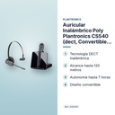 AURICULAR INALÁMBRICO POLY PLANTRONICS CS540 (DECT, CONVERTIBLE, 120 M, 7 H) - características principales