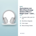 AURICULARES CON MICRÓFONO ENERGY SISTEM OFFICE 3 NEGRO (USB + JACK 3,5 MM) - características principales