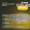 CINTA ADHESIVA 66X19 AMARILLO - resumen de atributos