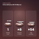CINTA ADHESIVA 66X19 MARRON - formato de venta: paquete de 6, caja de 54