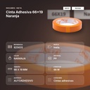 CINTA ADHESIVA 66X19 NARANJA - resumen de atributos