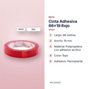 CINTA ADHESIVA 66X19 ROJO - características principales