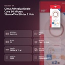 CINTA ADHESIVA DOBLE CARA 80 MICRAS 19MMX15M BLÍSTER 2 UDS - resumen de atributos