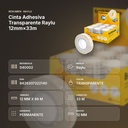CINTA ADHESIVA TRANSPARENTE RAYLU 12MM×33M - resumen de atributos