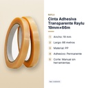 CINTA ADHESIVA TRANSPARENTE RAYLU 19MM×66M  - características principales