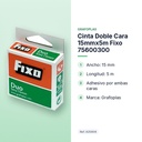 CINTA DOBLE CARA 15MMX5M FIXO 75600300 - características principales