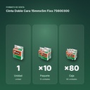 CINTA DOBLE CARA 15MMX5M FIXO 75600300 - formato de venta: paquete de 10, caja de 80