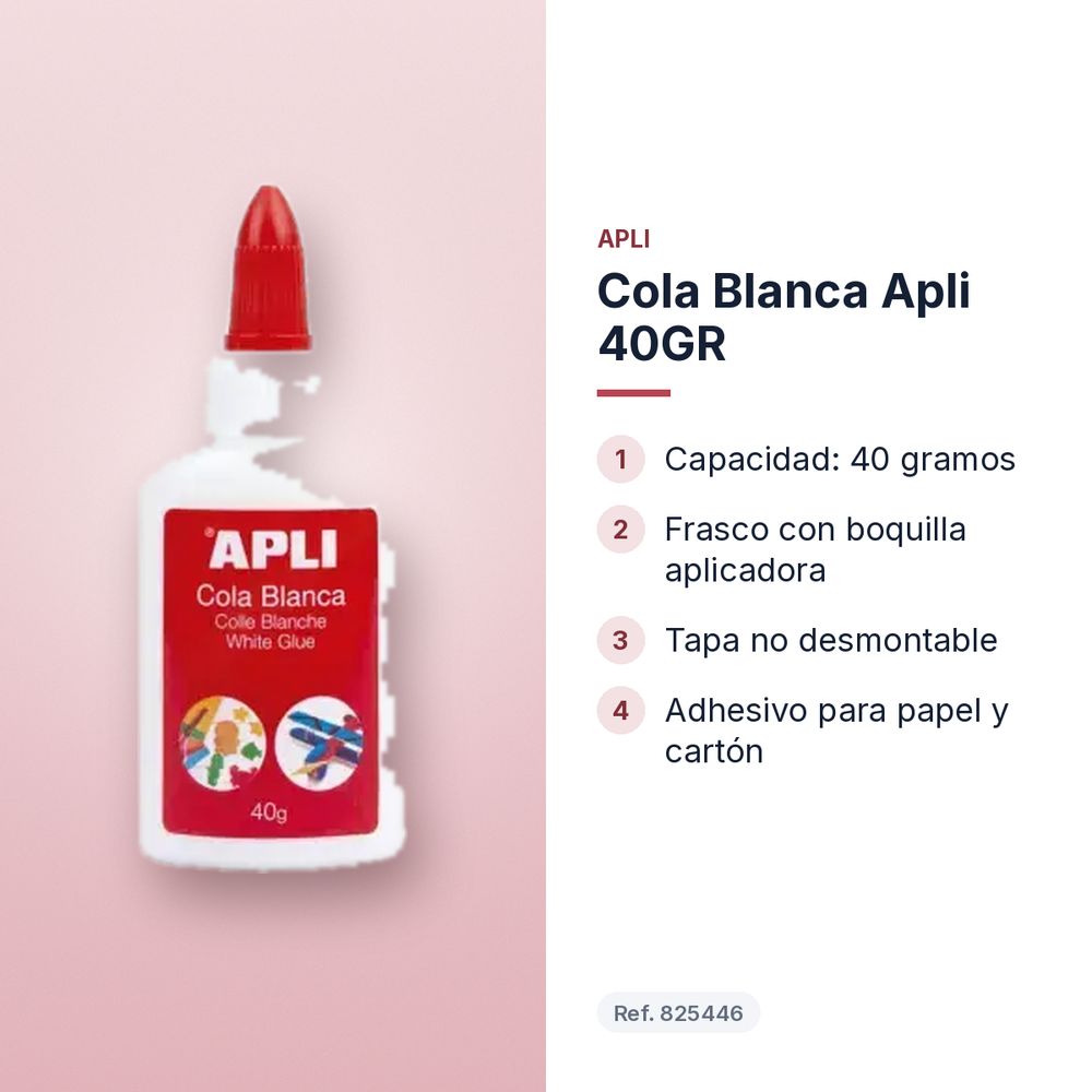 COLA BLANCA APLI 40GR - características principales