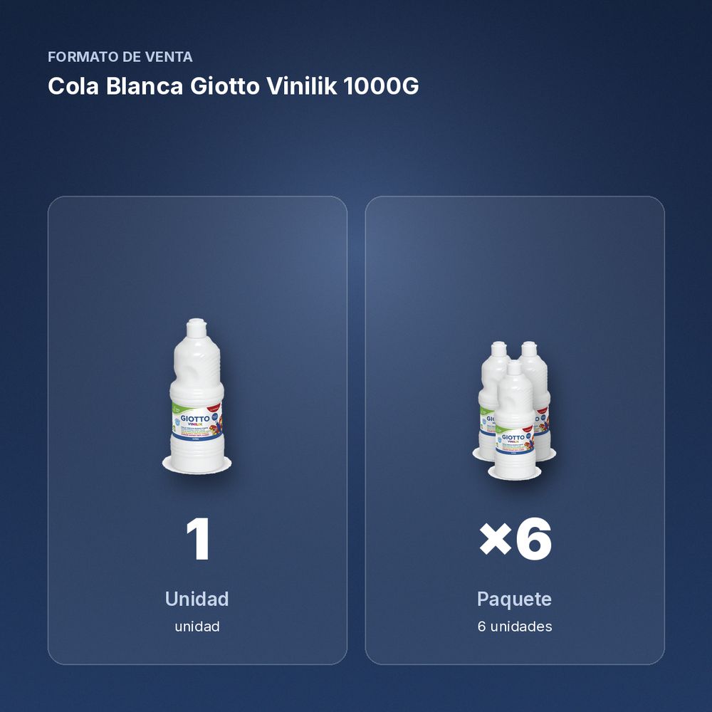 COLA BLANCA GIOTTO VINILIK 1000G - formato de venta: paquete de 6