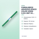 FORRALIBROS ADHESIVO OPACO COLOR VERDE 0,50x3MT 50 MICRAS SADIPAL - características principales