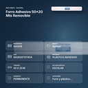 FORRO ADHESIVO 50X20 MTS REMOVIBLE  - resumen de atributos