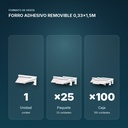 FORRO ADHESIVO REMOVIBLE 0,33x1,5M - formato de venta: paquete de 25, caja de 100