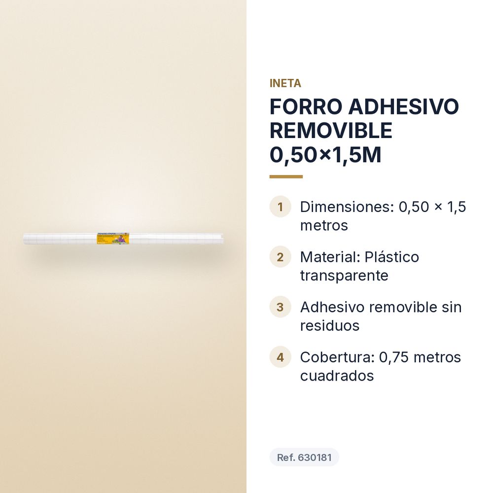 FORRO ADHESIVO REMOVIBLE 0,50x1,5M - características principales