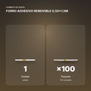 FORRO ADHESIVO REMOVIBLE 0,50x1,5M - formato de venta: paquete de 100