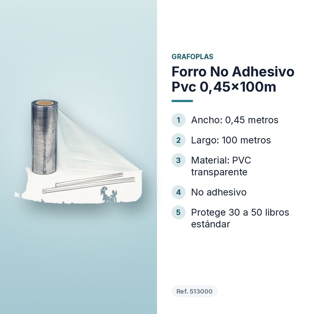 FORRO NO ADHESIVO PVC 0,45X100M - características principales