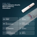 LAMINA ADHESIVA AIRONFIX BLANCO BRILLO PVC 20MX45CM - resumen de atributos