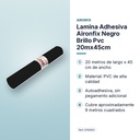 LAMINA ADHESIVA AIRONFIX NEGRO BRILLO PVC 20MX45CM - características principales