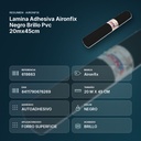 LAMINA ADHESIVA AIRONFIX NEGRO BRILLO PVC 20MX45CM - resumen de atributos