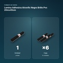 LAMINA ADHESIVA AIRONFIX NEGRO BRILLO PVC 20MX45CM - formato de venta: caja de 6