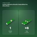 LAMINA ADHESIVA AIRONFIX VERDE BRILLO PVC 20MX45CM - formato de venta: caja de 6