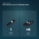 ROLLO ADHESIVO AIRON FIX 20M NEGRO MATE - formato de venta: caja de 6