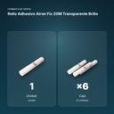 ROLLO ADHESIVO AIRON FIX 20M TRANSPARENTE BRILLO - formato de venta: caja de 6