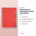 SEPARADOR A4 EXACOMPTA CARTÓN 12 PESTAÑAS - características principales