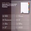 SEPARADOR A4 EXACOMPTA NATURE FUTURE CARTÓN 12 PESTAÑAS - resumen de atributos