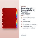 SEPARADOR A4+ EXACOMPTA PP 12 PESTAÑAS TRANSLÚCIDO - características principales