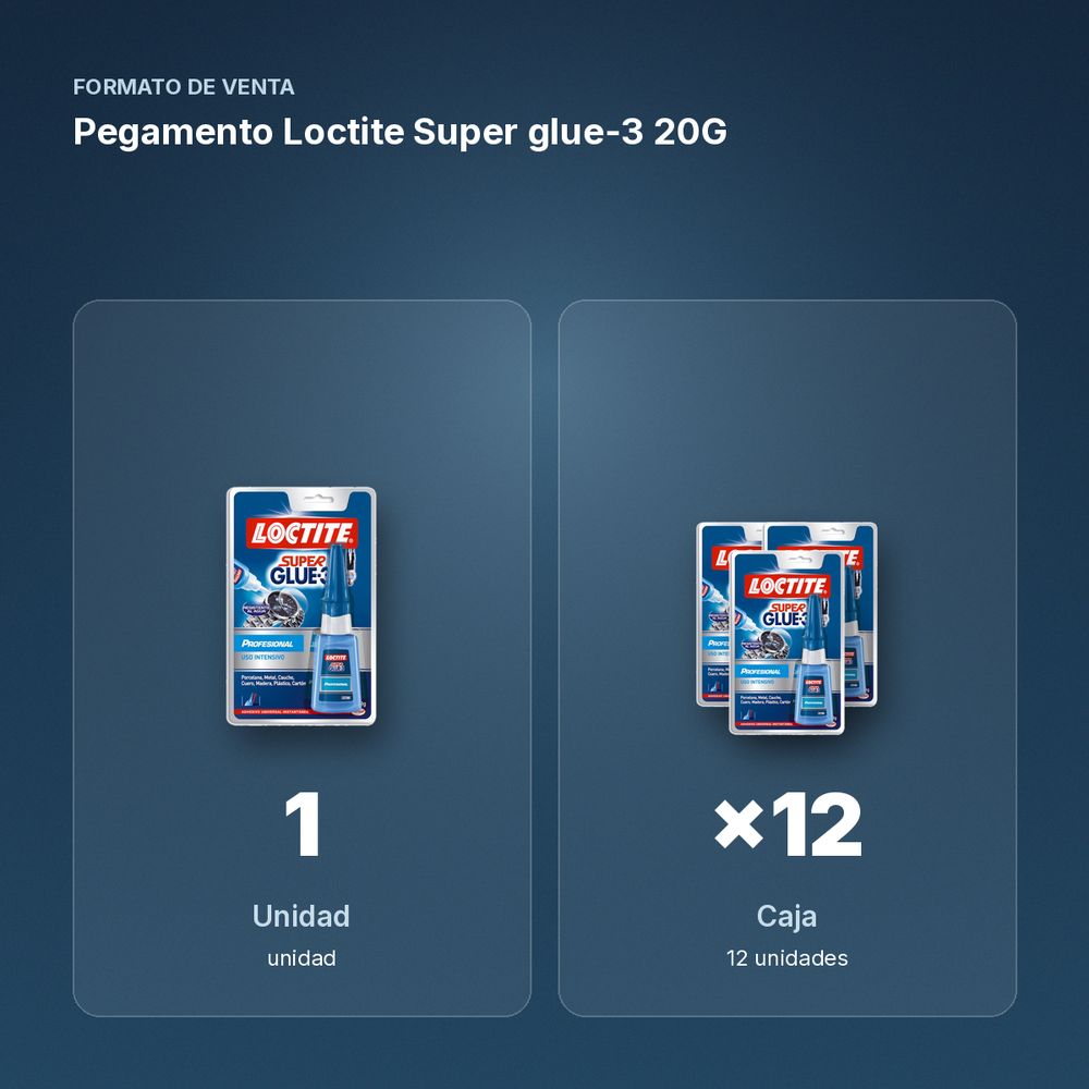 PEGAMENTO LOCTITE SUPER GLUE-3 20G  - formato de venta: caja de 12