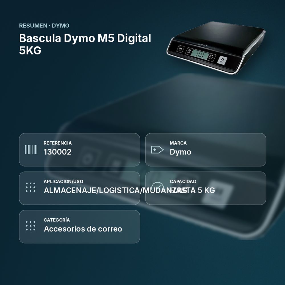 BASCULA DYMO M5 DIGITAL 5KG - resumen de atributos