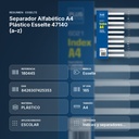 SEPARADOR ALFABÉTICO A4 PLÁSTICO ESSELTE 47140 (A–Z) - resumen de atributos