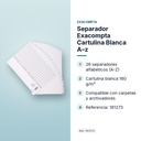 SEPARADOR EXACOMPTA CARTULINA BLANCA A–Z  - características principales
