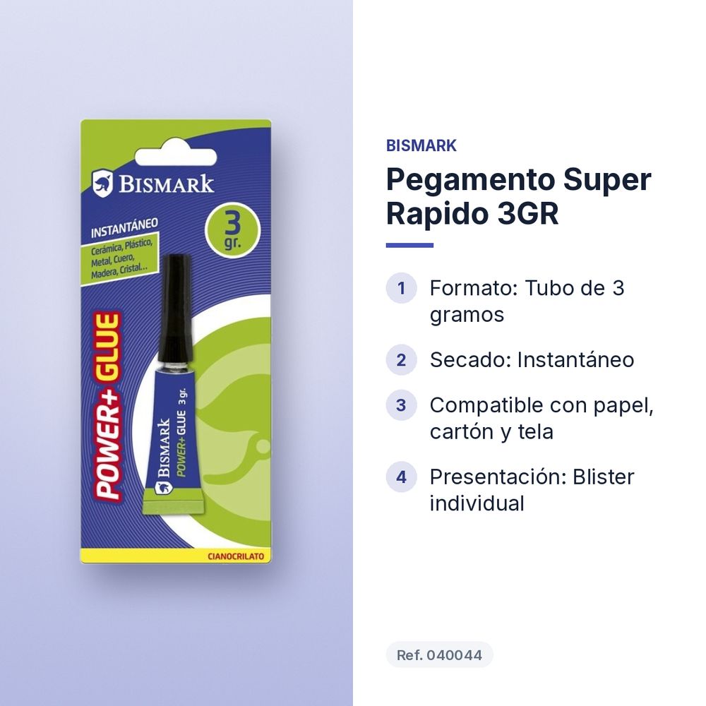 PEGAMENTO SUPER RAPIDO 3GR - características principales