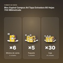 BLOC ESPIRAL CAMPUS A4 TAPA EXTRADURA 80 HOJAS 70G MILIMETRADO - formato de venta: paquete de 5, caja de 30
