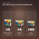 BLOC ESPIRAL CAMPUS A5 TAPA DURA MILIMETRADO - formato de venta: paquete de 6, caja de 60