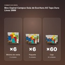BLOC ESPIRAL CAMPUS GUIA DE ESCRITURA A5 TAPA DURA LINEA 3MM - formato de venta: paquete de 6, caja de 60