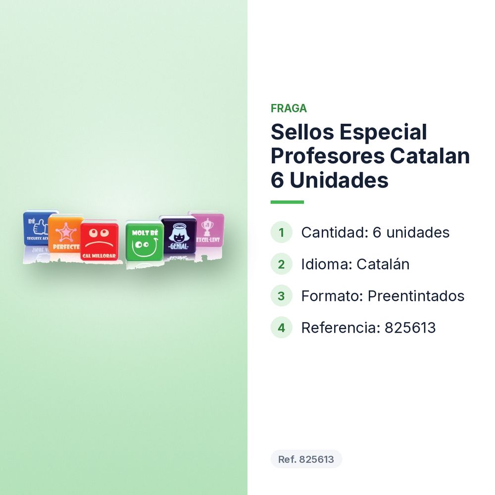SELLOS ESPECIAL PROFESORES CATALAN 6 UNIDADES - características principales